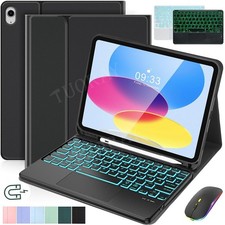 Beleuchtete Touchpad Tastatur Hülle Maus für iPad 11/10/9/8/7th Air M2 M3 Pro 11