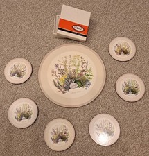 Pimpernel 6x Glasuntersetzer und 1 großer Untersetzer Kork Vintage England