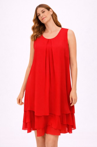 Chiffonkleid 46 rot - gr.,