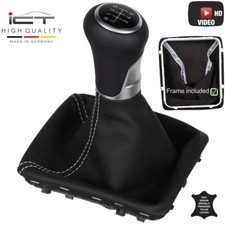 Leder ICT Schaltknauf Schaltsack für Mercedes SLK R171 Naht silber B64