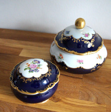 2 Deckeldosen Kobalt Blau und