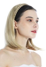Halbperücke Haarteil geflochtener Haarreif schulterlang glatt Blond Aschblond