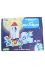 Sassi Junior 3D Puzzle Mondrakete 12 Teile Weltraum Buch Kinder ab 4 J.