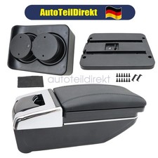 Mittelkonsole Leder Schwarz