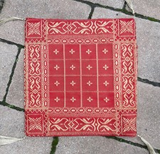 Deko Kissenbezug Kissenhülle Pillowcase  rot Brokat Goldquasten India 30,5X30,5