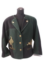 h.moser Salzburger Damen Trachtenjacke Größe 44 Braun Schurwolle Janker Jacke