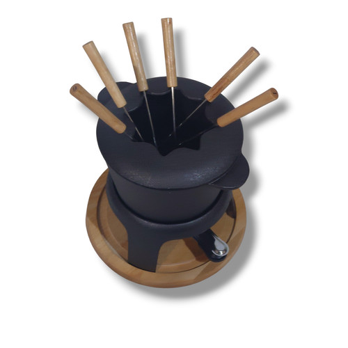 Gusseisernes fondueset - gusseisernes,
