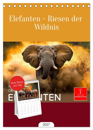 Tischplaner 2027 elefanten - tischplaner,