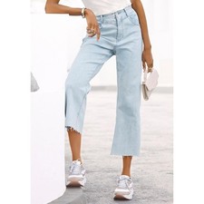 Marken Damen Hose Jeans gerades Bein Stretch blau Gr. 46 