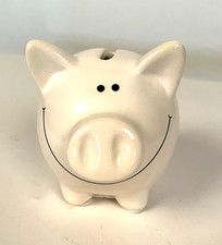 Porzellan sparschwein weiss - porzellan,