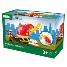 Brio 33797 - Feuerwehr Hubschrauber, bunt Löschhubschrauber Holz Magnetkupplung