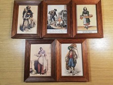 5 textile Bilder/Drucke,Motive: Bäckerhandwerk, Brotverkauf, Cafeeinrichtung