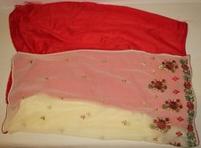 Neues ungetragenes Indisches Saree / Sari mit Blusenstoff - Rot-Gelb