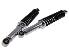 Stoßdämpfer Set schwarz / chrom 395 mm für HONDA MT/MB 50ccm Moped Ersatz Mofa