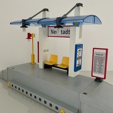 Playmobil 4304 Bahnsteig 6343 mit Fahrgastunterstand Eisenbahn Zug RC Train