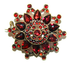 Granat Brosche Böhmische
