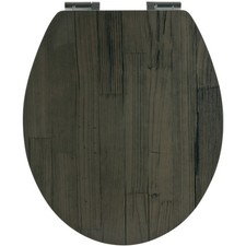 Sitzplatz Toilettendeckel Klodeckel WC-Sitz Motiv Holzoptik Absenkautomatik