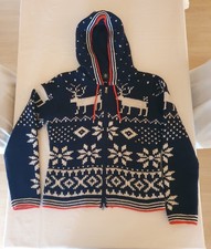 BOGNER, Strickjacke, Zipper mit Kaputze, Norweger Muster, Gr. 42, L, Top Zustand