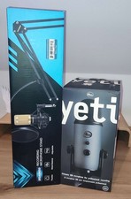 Blue Yeti USB Mikrofon mit Tischhalterung und Pop Schutz