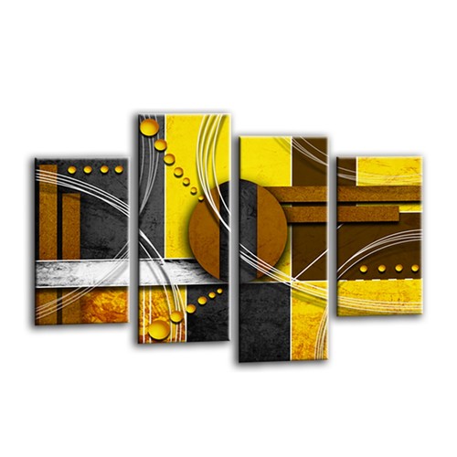 Abstraktes wandbild gelb - abstraktes,