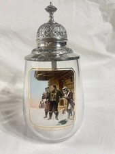 Glasbierkrug mit zinndeckel - mit,