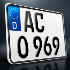 1 Kennzeichen | 220 x 130 mm | Motorrad | Roller | Leichtkraftrad | verkleinert