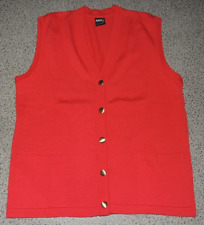 Damen Strickweste Rot goldene Knöpfe Schurwolle Gr. 40 Aspa