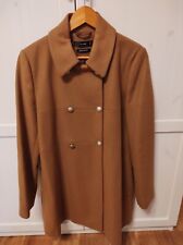 Hallhuber Kurzmantel Wolle Gr. 40 braun beige Herbst/Winter Silberknöpfe Pferd