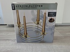 Kerzenleuchter Adventskranz 24cm gold Weihnachten Deko rund Neu TCM Kerzenhalter