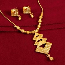 Heißer Verkauf Mädchen Halskette Anhänger Ohrringe Set Trend Stein Tropfen...