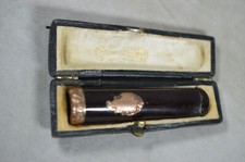 BERNSTEIN ZIGARETTEN / ZIGARILLOS SPITZE MIT WAPPEN UND ZIERRING - UM 1900