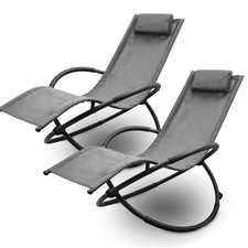 Relaxliege Relaxliegestuhl Relaxsessel Klappsessel Liege Anthrazit 2x LACESTONE