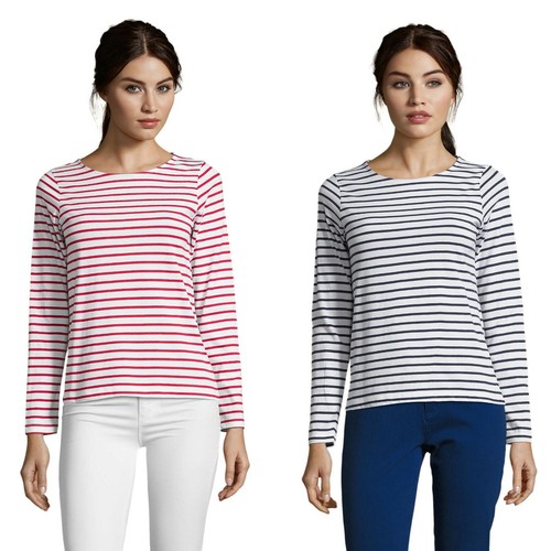 Damen langarm shirt gestreift - shirt,