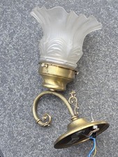 Wandlampe Wandleuchte Glasschirm Messing Klein Vintage Retro