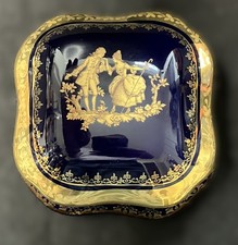 Sammlerstück T. Limoges Porzellandose , Vergoldung, 1970er