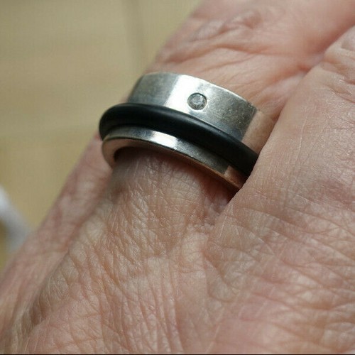 Moderner herrenring silber - moderner,