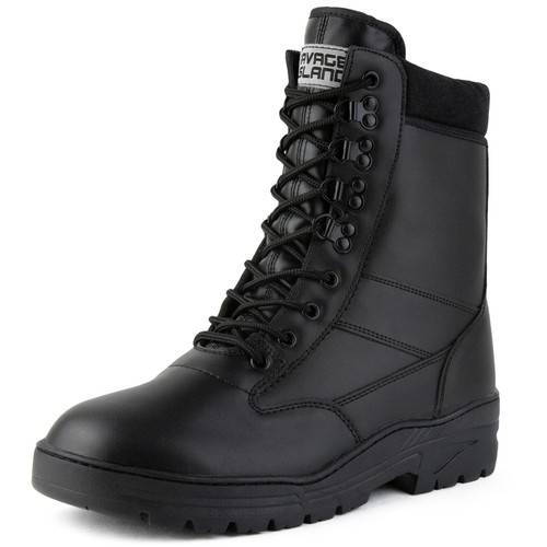 Schwarze ganzleder armee kampf - schwarze,