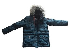 YNC LLP Kinder Winterjacke Steppjacke mit Kapuze Fell Gr. 164 Schwarz Casual