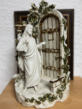 Antike Porzellanfigur „Jesus am Tor“ – ca. 35 cm, Pressnummer um 1900