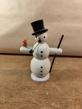 Räuchermann Schneemann Vogel Zylinder Seiffener Volkskunst eG Erzgebirge