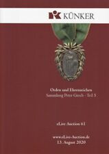 Künker Auktionskatalog Orden Ehrenzeichen Sammlung Peter Groch 13. August 2020 