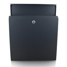 Design Briefkasten Dunkelgrau MS-17373 Postbriefkasten mit Zeitungsfach B-Ware