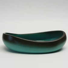 Ikebanaschale Mame oval, schwarz-türkis 25 x 16 cm