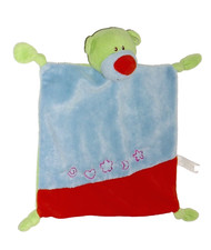 Schmusetuch blau & rot grün