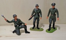 3 Hausser Elastolin Soldaten Offizier Deutsche Wehrmacht  Kunststoff 7cm Figuren