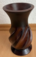 Vase aus Holz - Blumenvase - vintage - 19 cm