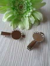 2 silberne Haarspangen mit