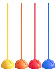 4 x Kombi-X-Fuß Slalomset mit Stange 100 cm Agility- und Koordinationstraining