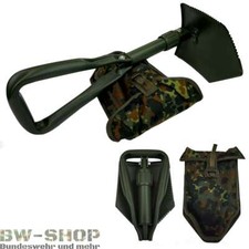 ORIGINAL BUNDESWEHR DREIFACHSPATEN + TASCHE FLECKTARN BW KLAPPSPATEN FELDSPATEN