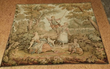 Wandbild Barock Stil Gobelin-Wandteppich Jüngling auf der Schaukel 179 x 149
